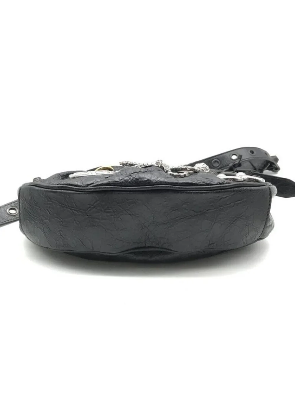 Balenciaga le Cagole XS le Studs Shoulder Bag Leather Black Ribbon